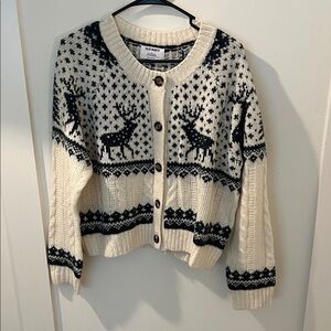 Old Navy Navy and Cream Women's Cardigan